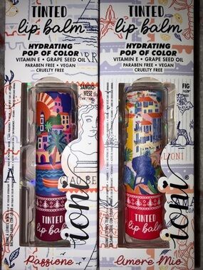 Ioni “La Dolce Vita” TINTED Vegan Lip Balm Treatment Lot Of Two